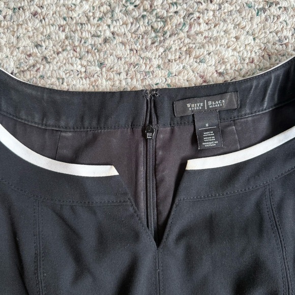 White House Black Market Sleeveless Split Neck Built-in Belt Sheath Dress Size 8 - Picture 6 of 11